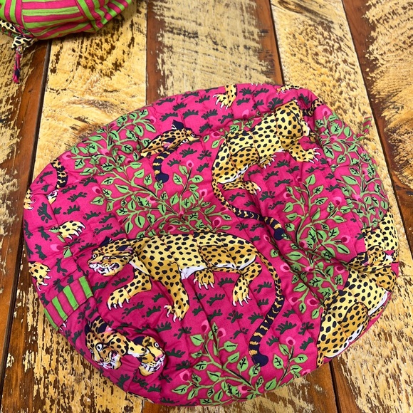 Pink Leopard Print Quilted weekend travel Tote Bag set of 3 printfresh bagheera - Picture 10 of 12